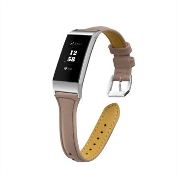 Fitbit Charge 3 T Shape genuine leather watch band - Khaki