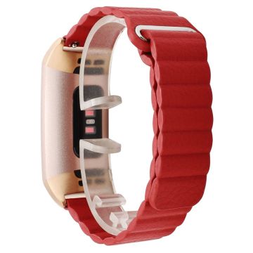 Fitbit Charge 3 genuine leather watch band - Red