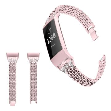 Fitbit Charge 3 rhinestone décor watch band - Rose Gold