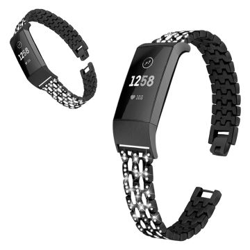 Fitbit Charge 3 rhinestone décor watch band - Black