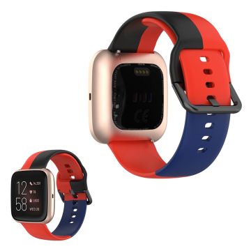 Fitbit Versa 2 / Versa Lite three color silicone watch band - Red / Black / Blue