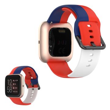 Fitbit Versa 2 / Versa Lite three color silicone watch band - Red / Blue / White