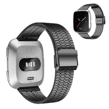 Fitbit Versa 2 / Versa Lite seven beads stainless steel watch strap - Black