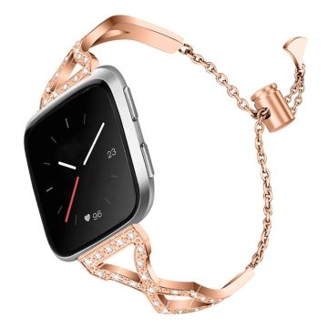 Fitbit Versa 2 / Versa Lite fashionable 304 stainless steel watch strap - Rose Gold