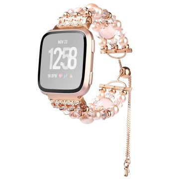 Fitbit Versa 2 / Versa lite / Versa fashionable bead style watch strap - Rose Gold