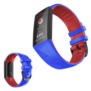 Fitbit Charge 4 / 3 two-color silicone watch band - Royal Blue / Red