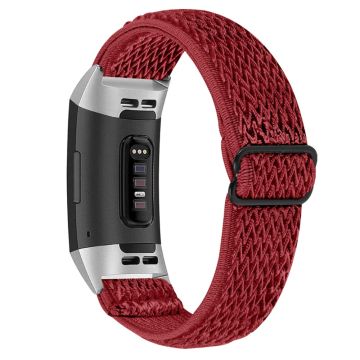 Fitbit Charge 4 / Charge 3 nylon elastic watch strap - Red