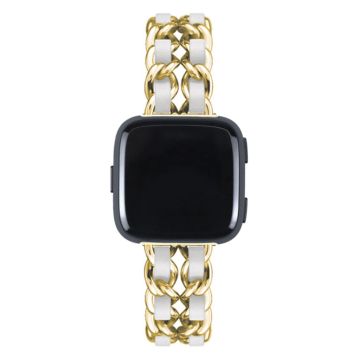 Fitbit Versa 3 hybrid stylish watch band - Gold / White