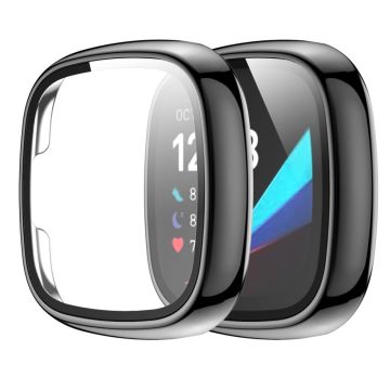 Fitbit Sense / Versa 3 electroplating cover with tempered glass - Grey