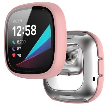 Fitbit Sense / Versa 3 matte hard cover with tempered glass - Pink