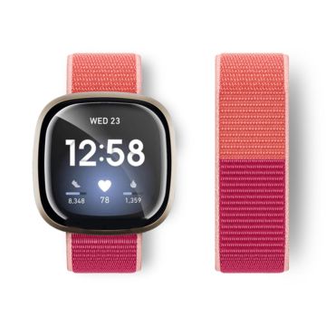 Fitbit Sense / Versa 3 nylon strap - Pomegranate Color