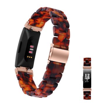 Fitbit Inspire 2 resin pattern watch band - Tortoise shell