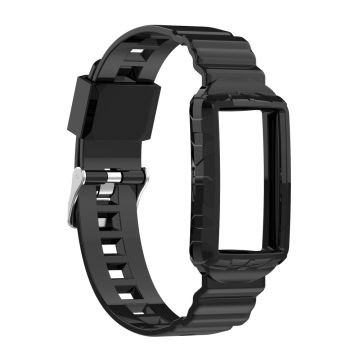 Fitbit Charge 5 / 4 / 3 silicone watch strap with cover - Black