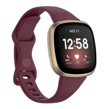 Fitbit Versa 4 / Sense simple watch strap - Wine Red Size: S