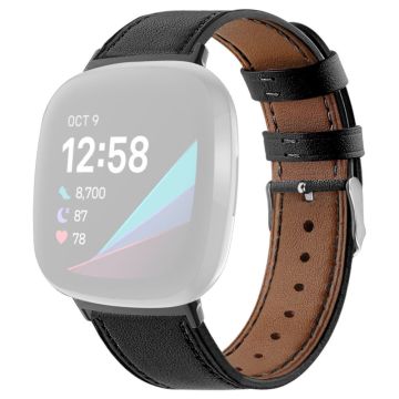 Genuine leather watch strap Fitbit Sense 2 / Versa 4 - Black