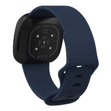 Fitbit Sense 2 / Versa 4 silicone watch strap - Navy Blue Size: L