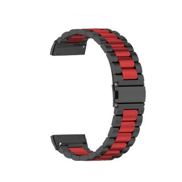 Fitbit Sense 2 / Versa 4 / 3 stainless steel watch strap - Black / Red