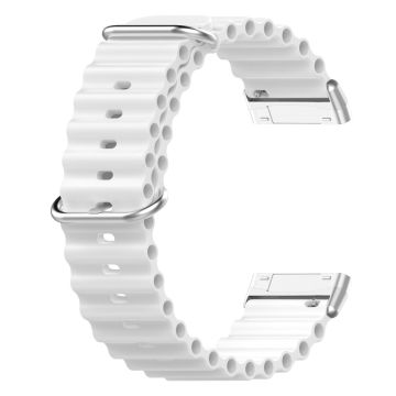 Fitbit Sense 2 / Versa 4 / 3 ocean band style watch strap - White