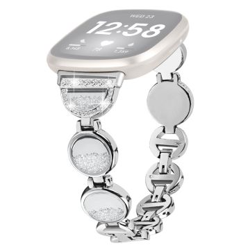 Rhinestone décor strap Fitbit Sense 2 / Versa 4 - Silver