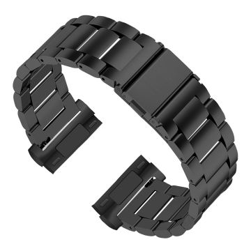 3 bead style stainless steel strap for Fitbit Sense 2 / Versa 4 - Black