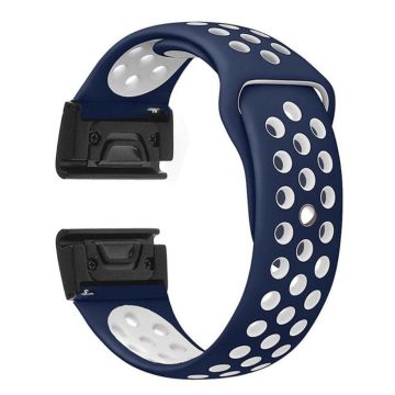 Garmin Fenix 5 / Forerunner 935 22mm two-tone silicone watch band - Blue / White