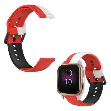 20mm three color silicone watch strap for Garmin watch - Red / Black / White