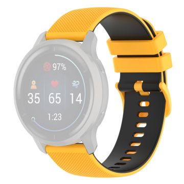 20mm silicone watch strap for Garmin watch - Yellow / Black