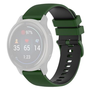 20mm silicone watch strap for Garmin watch - Army Green / Black