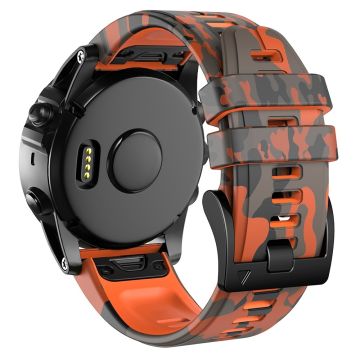 22mm silicone watch strap for Garmin and Coros watch - Camouflage Orange