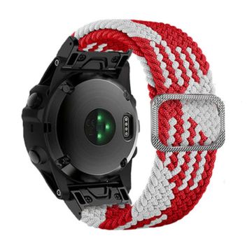 26mm nylon strap for Garmin and Coros watch with buckle - Red / White