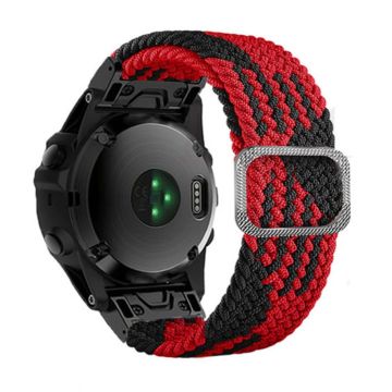 26mm nylon strap for Garmin and Coros watch with buckle - Red / Black