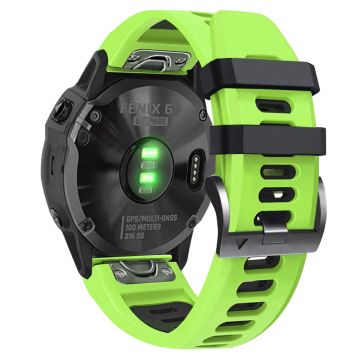 26mm silicone strap for Garmin and Coros watch - Lime / Black