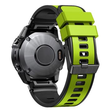 Dual-color silicone watch strap for Garmin Watch - Lime / Black