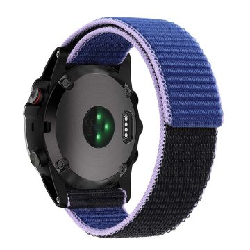 26mm nylon stitching style strap for Garmin watch - Blue / Black