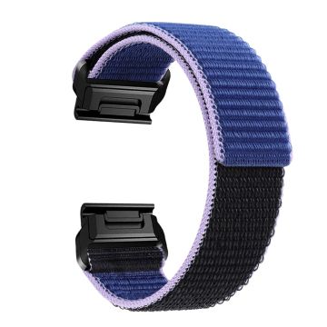 26mm nylon strap for Garmin watch - Blue / Black