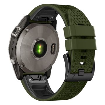 26mm dual-color dot texture silicone strap for Garmin Watch - Army Green+Black