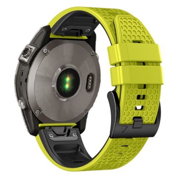 26mm dual-color dot texture silicone strap for Garmin Watch - Lime+Black