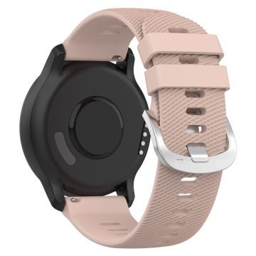 20mm cross stripe pattern silicone strap for Garmin watch - Light Pink