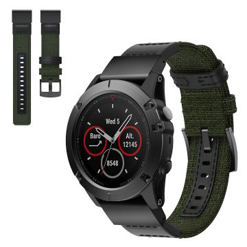 Nylon watch band for Garmin Watch devices - Army Green