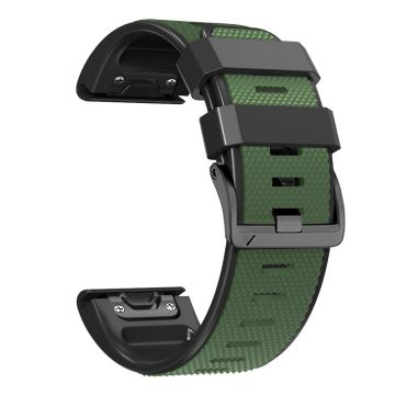 22mm dual-color lozenge style silicone strap for Amazfit / Garmin / Coros watch - Army Green+Black