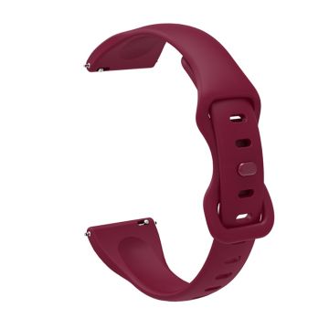 20mm Universal silicone 8 shaped buckle watch strap - Wine Red