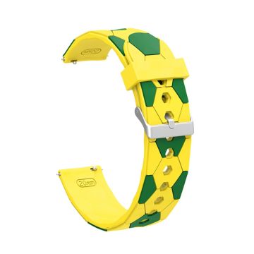 20mm Universal soccer ball silicone watch strap - Yellow Green