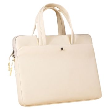 C81-14-14.6 " Computer Bag Portable Notebook Bag with Zipper Laptop Accessories Storage Bag - Beige