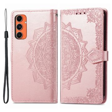 Mandala Samsung Galaxy M55 / Samsung Galaxy F55 / C55 leather case - Rose Gold