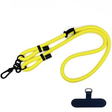 Adjustable Polyester Rope Phone Strap with High-Grade Patch Yellow