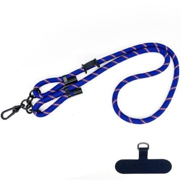 Polyester Rope Adjustable Phone Lanyard with Strap - Purple / Pink