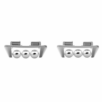 1 Pair Huawei Band 9 / 8 Strap Connector Beads Design DIY-styled Watch Band Metal Connection Adapter - Silver