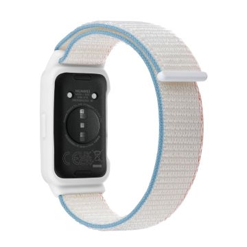 Huawei Band 8 / 9 Nylon Loop Watch Strap with Integrated Flexible Protective Case - Cream White