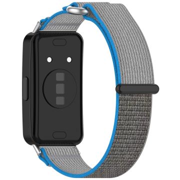 Huawei Band 9 / Band 9 NFC / Band 8 / Band 8 NFC Strap Nylon Sport Loop Watch Bands - Blue+Grey