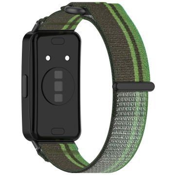 Huawei Band 9 / Band 9 NFC / Band 8 / Band 8 NFC Strap Nylon Sport Loop Watch Bands - Blackish Green